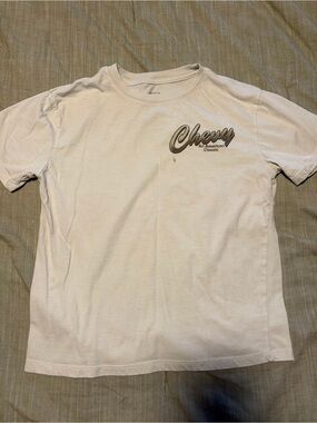 Short Sleeve Kids Tee in White with Chest Script Logo